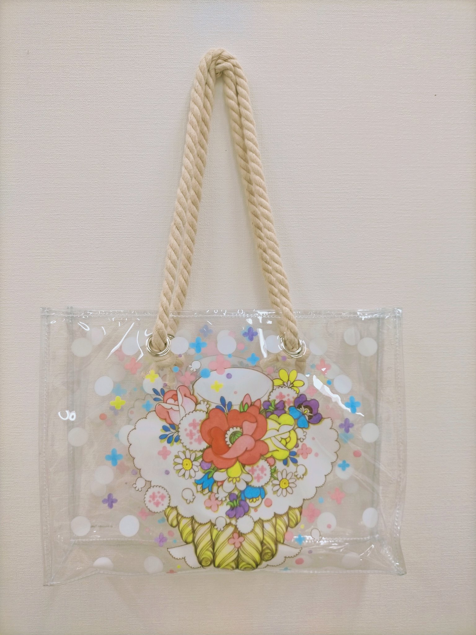 高橋真琴展 グッズ ロープハンドルクリアバッグ「花帽子の少女