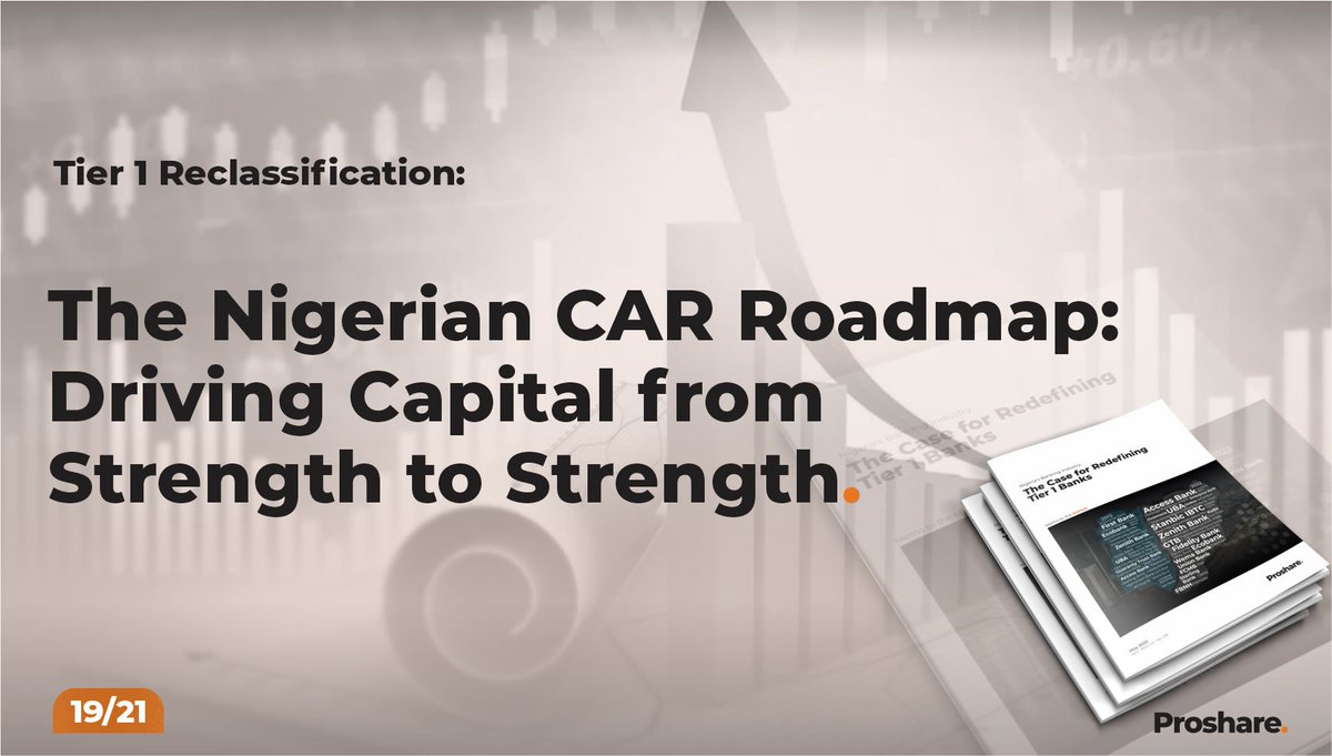 proshare's tweet photo. Tier 1 Reclassification: The Nigerian CAR Roadmap: Driving Capital from Strength to Strength - @TheAnalystNG
#Tier1Banks #NigerianBanks #ProshareReport #AskProshare #Banking #BankingIndustry #bankreports #financialservices #bankingandfinance
https://t.co/g4aInuTk9s
#Thread https://t.co/bGUQk4RNo2