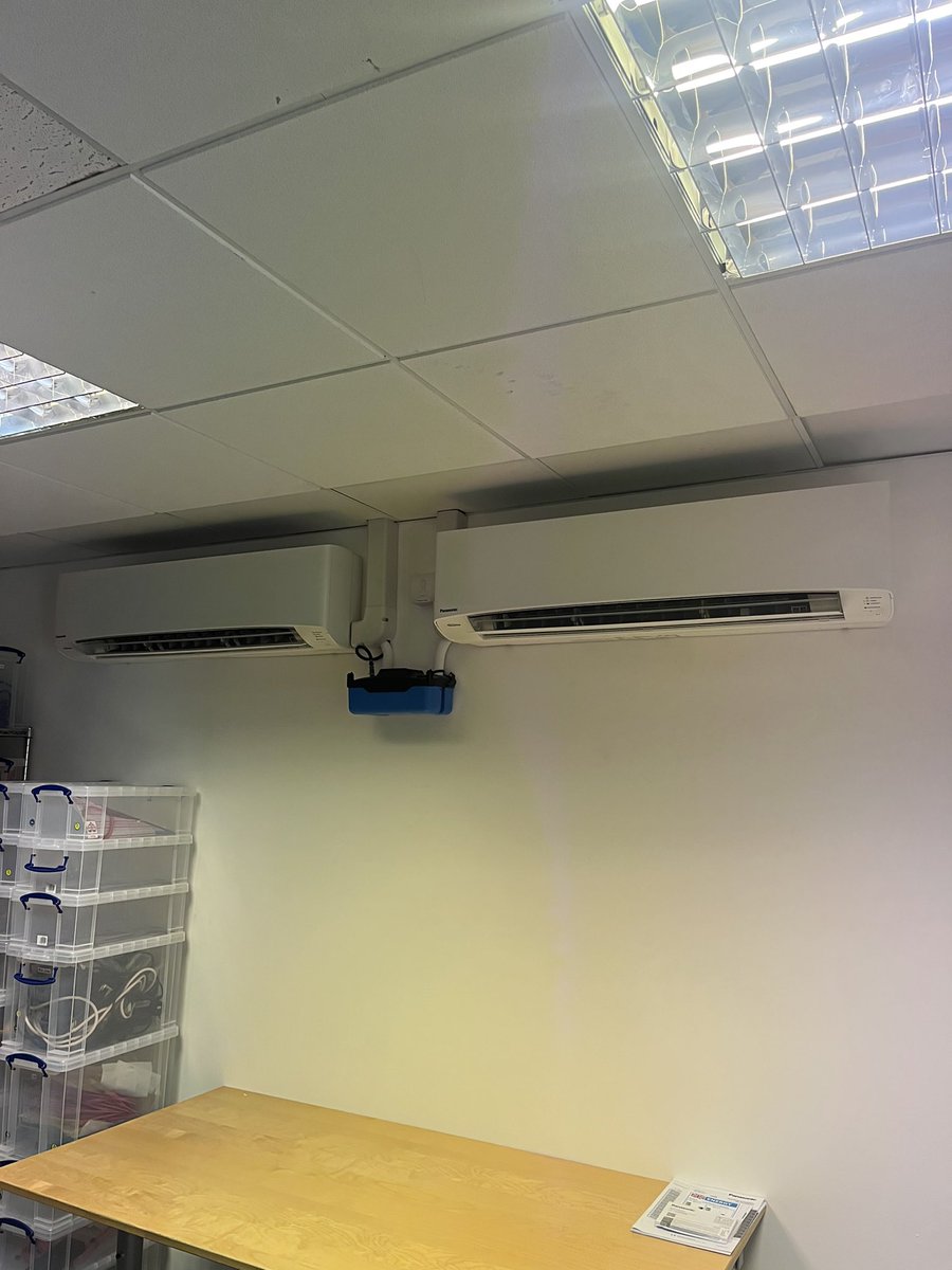 ArcticSwindon's tweet photo. A week full of installs, 2 Panasonic wall mounts for @Netcraft server room for efficient cooling @PanasonicHVACUK #airconditioning #heatpump https://t.co/zbH8rVaNel