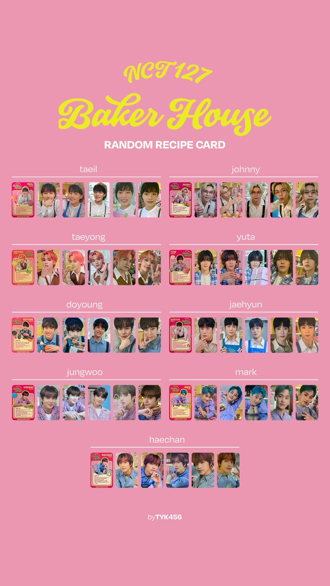 NCT NCT127 テヨン baker house トレカ ジェヒョン マーク NCT 127 Baker House Official Merchandise - Hologram Photocard Set