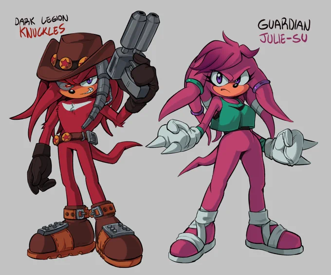 Julie-su and knuckles role swap thing :p 