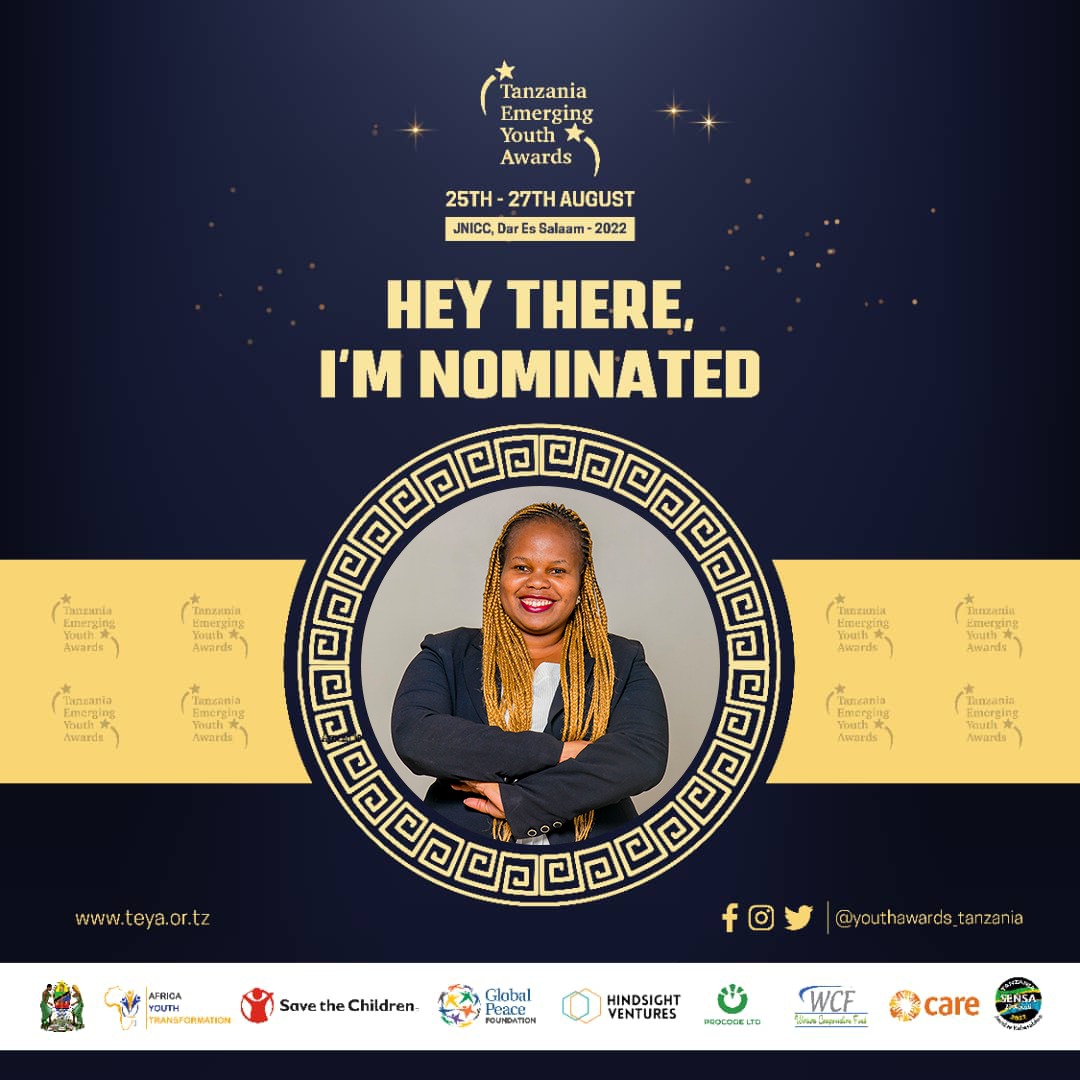 CKapilima's tweet image. Hello, I&apos;m Catherine. I&apos;m thrilled to have been nominated for the Tanzania Emerging Youth Awards (2022), which honors and supports young people aged 15 to 35 who have shown the potential and capacity of youth to positively impact their communities.#TEYA2022 
@AYT_Tanzania