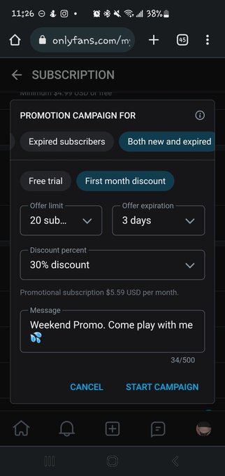 Come play for the weekend. Very limited promo. Hurry and sub for 5,59$ or even renew now   https://t<a href="/tag/fan"class="tags"><span>#fan</span></a>