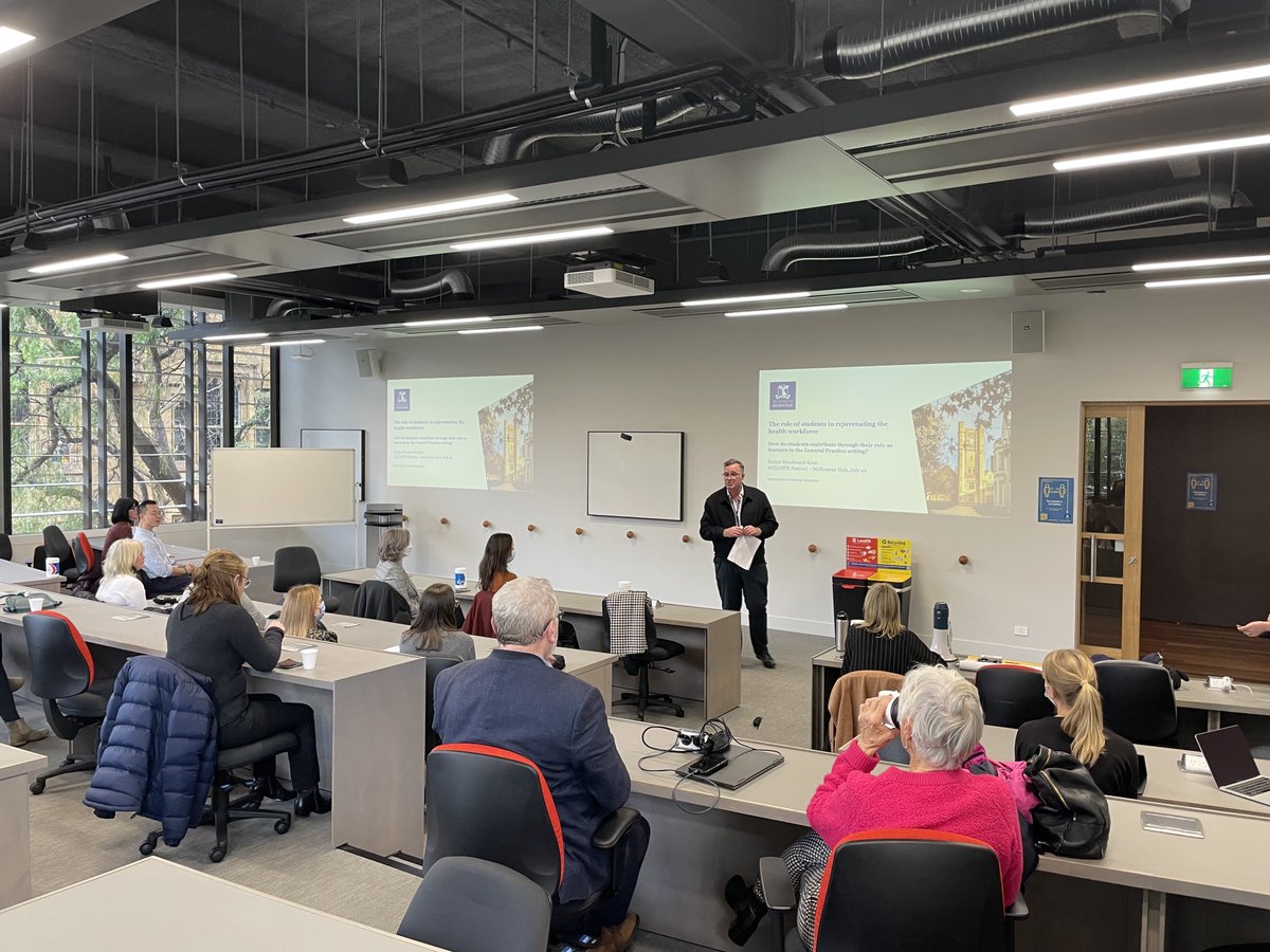 EXCITE_UOM's tweet image. Welcome to the Victorian @anzahpe Hub!  We're kicking off a little early with some presentations and group discussions on the value of students as part of the health workforce.

#meded #healthprofessionsed #clinicaled #workforce