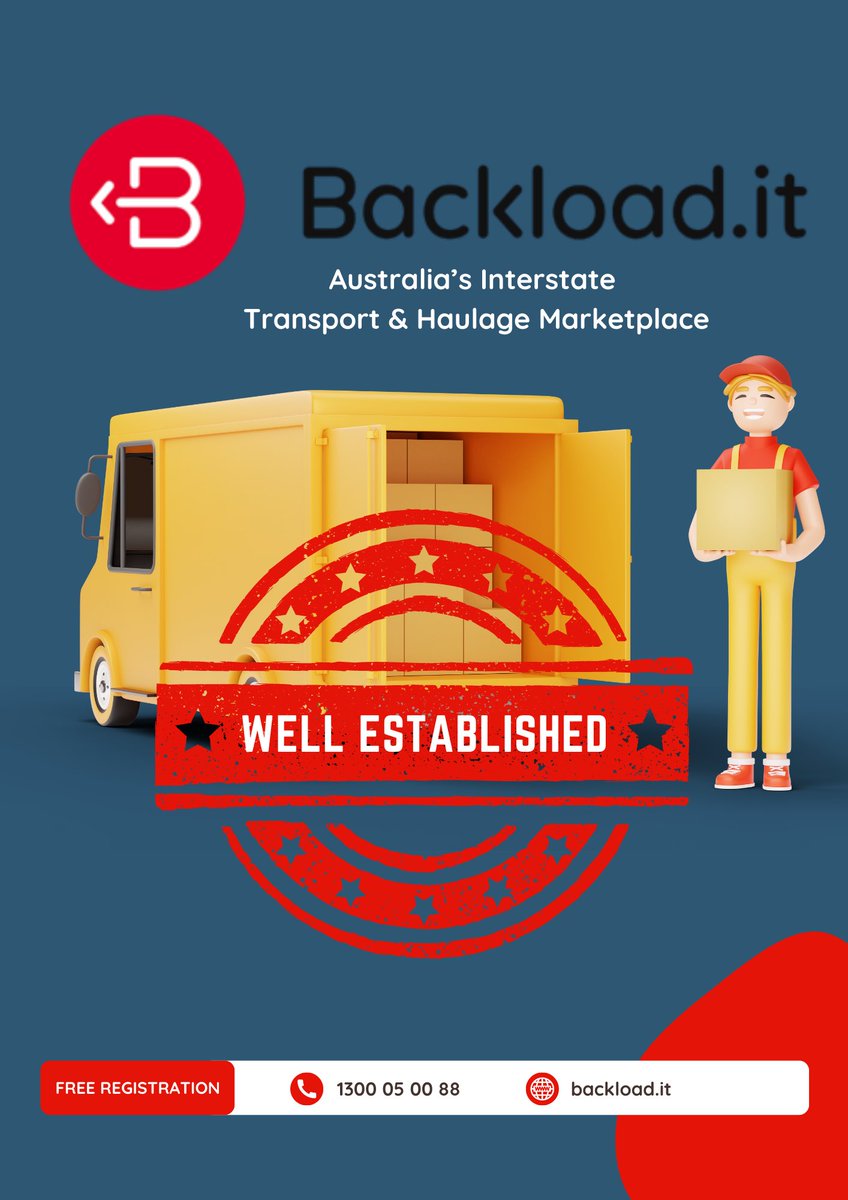 BackloadIt's tweet image. Backloading is Well Established

With Backload.it, we will help you to find all your customers along the same delivery route!

#haulingaustralia #australia #transport #transportation #transporter #Australia #australian #backloadservice #backloading #backloadit