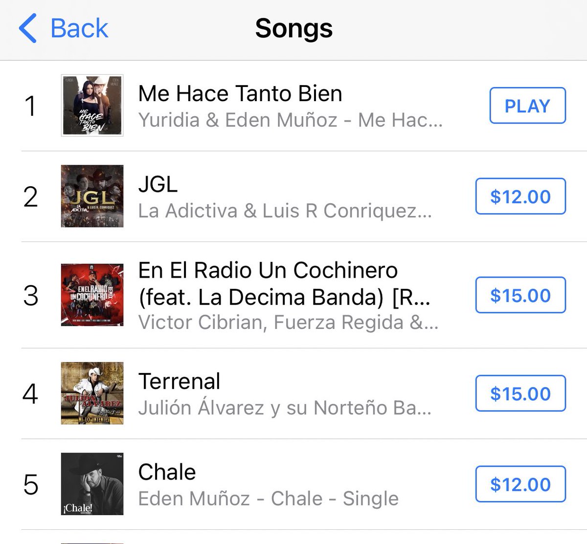 Yuridia y Edén Muñoz se colocan en el puesto #1 de iTunes en la categoría de “Regional Mexicano”.
Apoya a la patrona adquiriendo el sencillo #MeHaceTantoBien 🍺🇲🇽