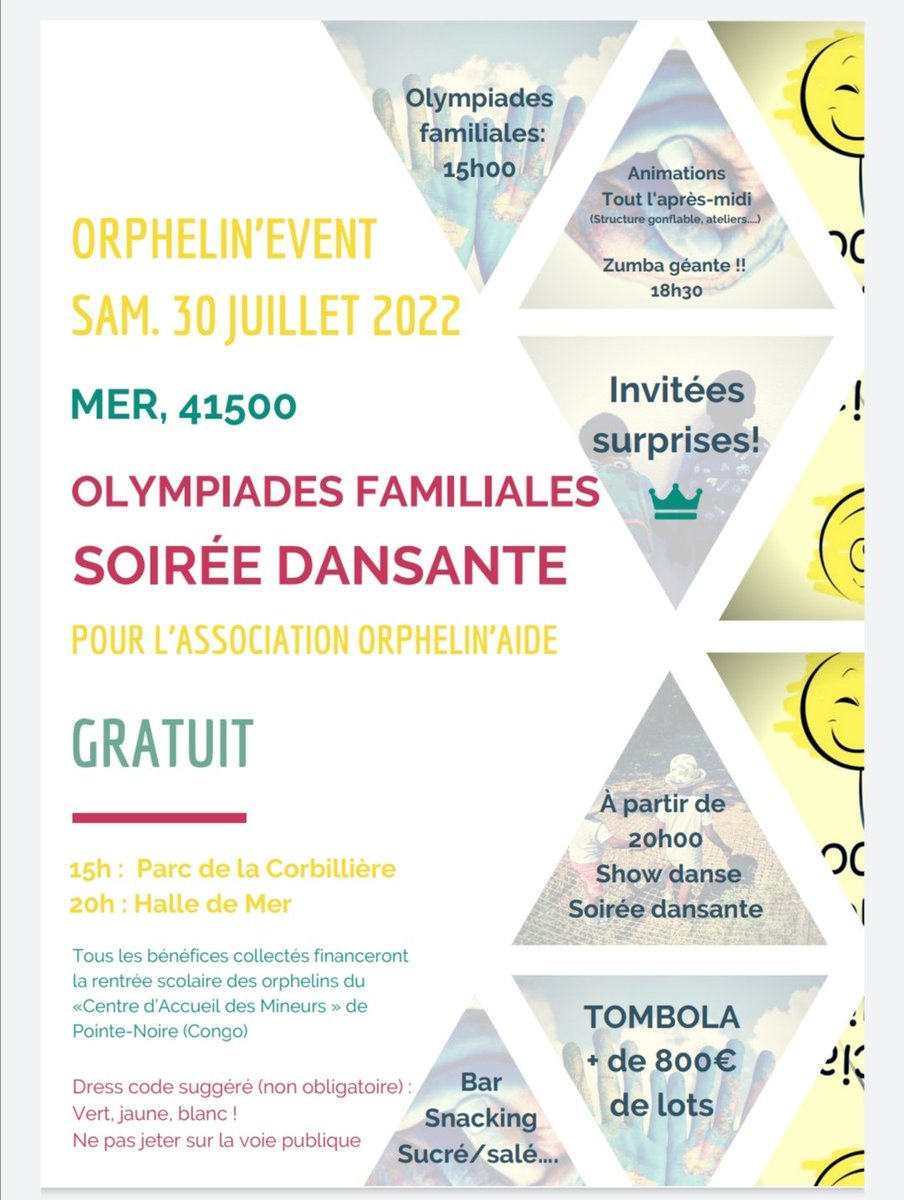 AideOrphelin's tweet photo. Grand événement à Mer dans le Loir-et-Cher le 30 juillet !

Merci à tous ceux qui nous aident pour cette journée spéciale ❤️

Venez nombreux ! https://t.co/jKS2LdUVSN