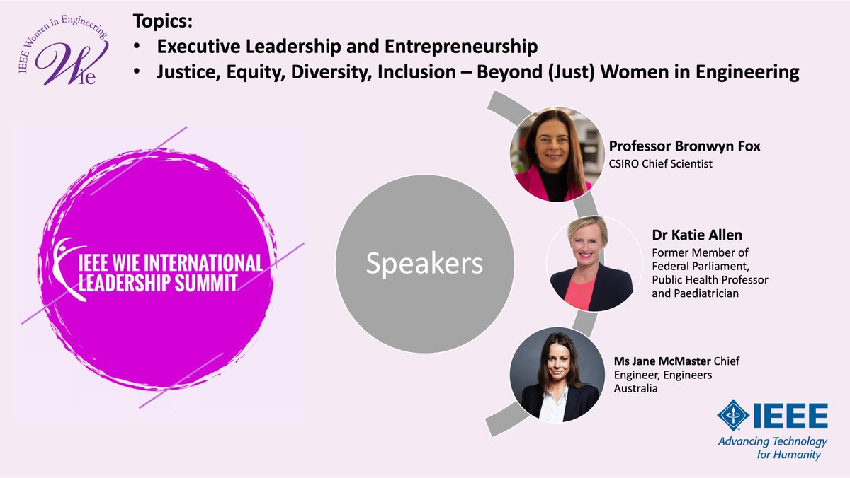 IEEE Women in Engineering Victorian Section (@ieeevicwie) on Twitter photo IEEE WIE International Leadership Summit 2022 is your chance to engage with some of the leading minds in Engineering and STEM including: <a href="/bronfox/">Bronwyn Fox</a> , <a href="/DocKatieAllen/">Dr Katie Allen</a> , Jane McMaster.
More info 👉 lnkd.in/gHnvn4pF
#ILSMelbourne #IEEE #WIE #Leadership #Engineering #technology IEEE WIE International Leadership Summit 2022 is your chance to engage with some of the leading minds in Engineering and STEM including: <a href="/bronfox/">Bronwyn Fox</a> , <a href="/DocKatieAllen/">Dr Katie Allen</a> , Jane McMaster.
More info 👉 lnkd.in/gHnvn4pF
#ILSMelbourne #IEEE #WIE #Leadership #Engineering #technology