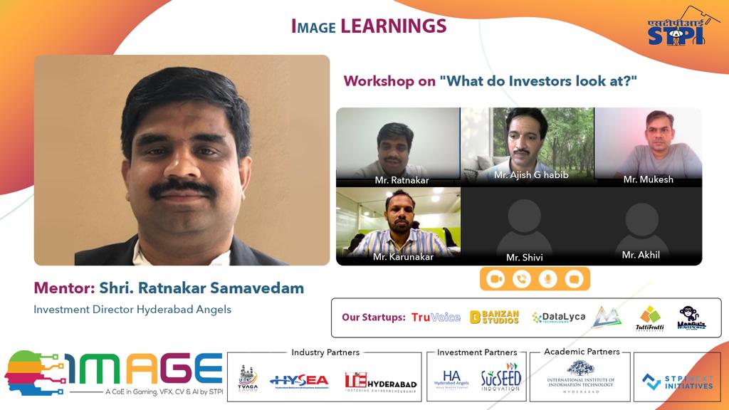 STPIIMAGECOE's tweet photo. An Insightful session on “What do Investors Look at?” by Shri. Ratnakar Samavedam, Investment Director, @HyderabadAngels. An exclusive and enriching session for the @STPIIMAGECOE Start-ups #STPIINDIA #IMAGECoE #STPICOEs https://t.co/debJEvB8Rm