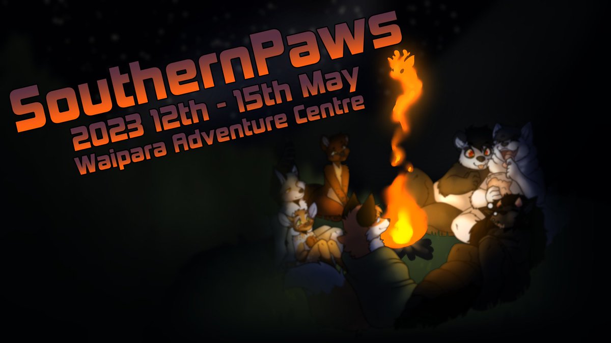 SouthernPawsCon's tweet photo. Evening everyone, Southern Paws is back for another year and we're excited to see you there!
We'll be returning to Waipara on the 12th of May and awaiting your arrival to join us at the cozy campfire again; as portrayed by local artist Gaelic.
#SoPaws #SoPaws2023
🎨 @GaelicNox https://t.co/bB2IvY1lYB