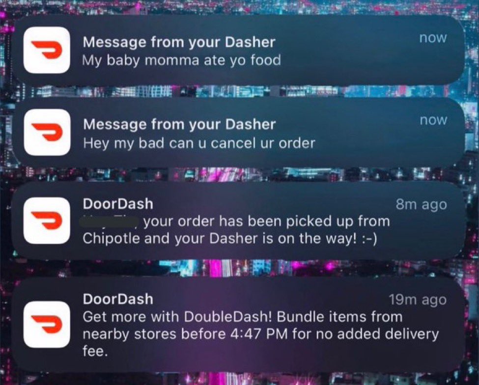 never using doordash again