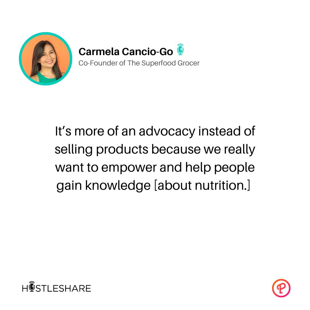 hustleshare's tweet photo. Carmela Cancio-Go turns her advocacy into a profitable business that helps Filipinos become healthier versions of themselves. 

Listen to the episode now:   
Spotify: https://t.co/cs6bBw0Le0...
Apple Podcasts: https://t.co/g9Rgi1yUgm...
Web: https://t.co/6rdtZ4W5V9... https://t.co/9dpeEW2w8J