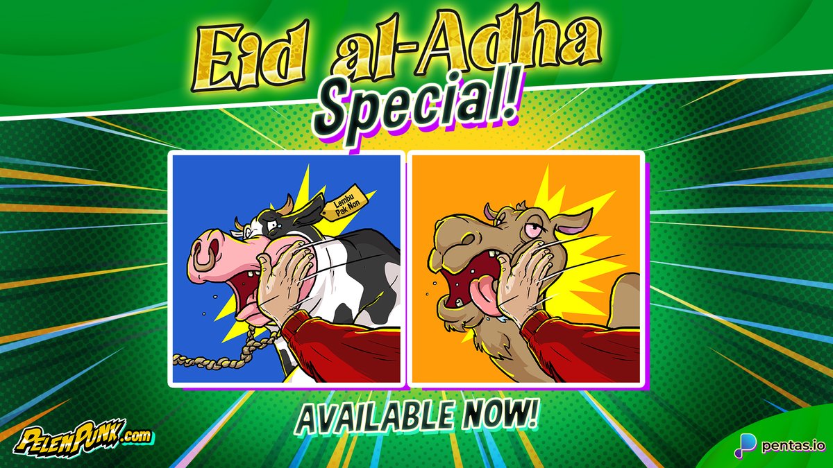 Pelempunk Eid al-Adha 2022 Special!👋💥

It's too early to slaughter animalS. So how bout pelempunk these first? 🐄🐪

app.pentas.io/user/pelempunk

#BNB #pentas <a href="/Pentasian/">PENTASIAN</a> #nftcommunity