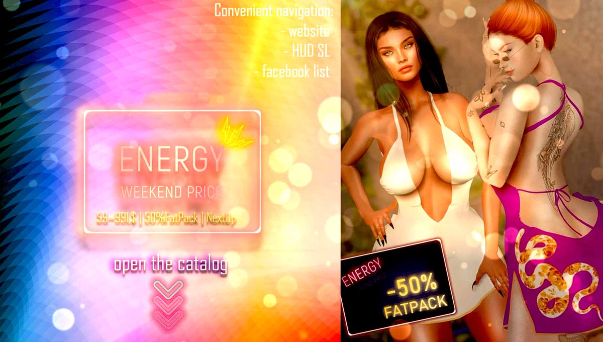 MediaSL1's tweet photo. ENERGY Weekend Price - July 08-10
✔️ #SecondLife ✔️ #MediaSl ✔️ #SL
⭐ join https://t.co/AaO41oZ8bz Discord: https://t.co/S8R6esljwl

 #ENERGYsl #ENERGYWeekend #PromoSL #SaleSL #Secondlife #secondlifefashion #SL #slfashion

https://t.co/TksWr0HCIB https://t.co/CUftx0nZAl