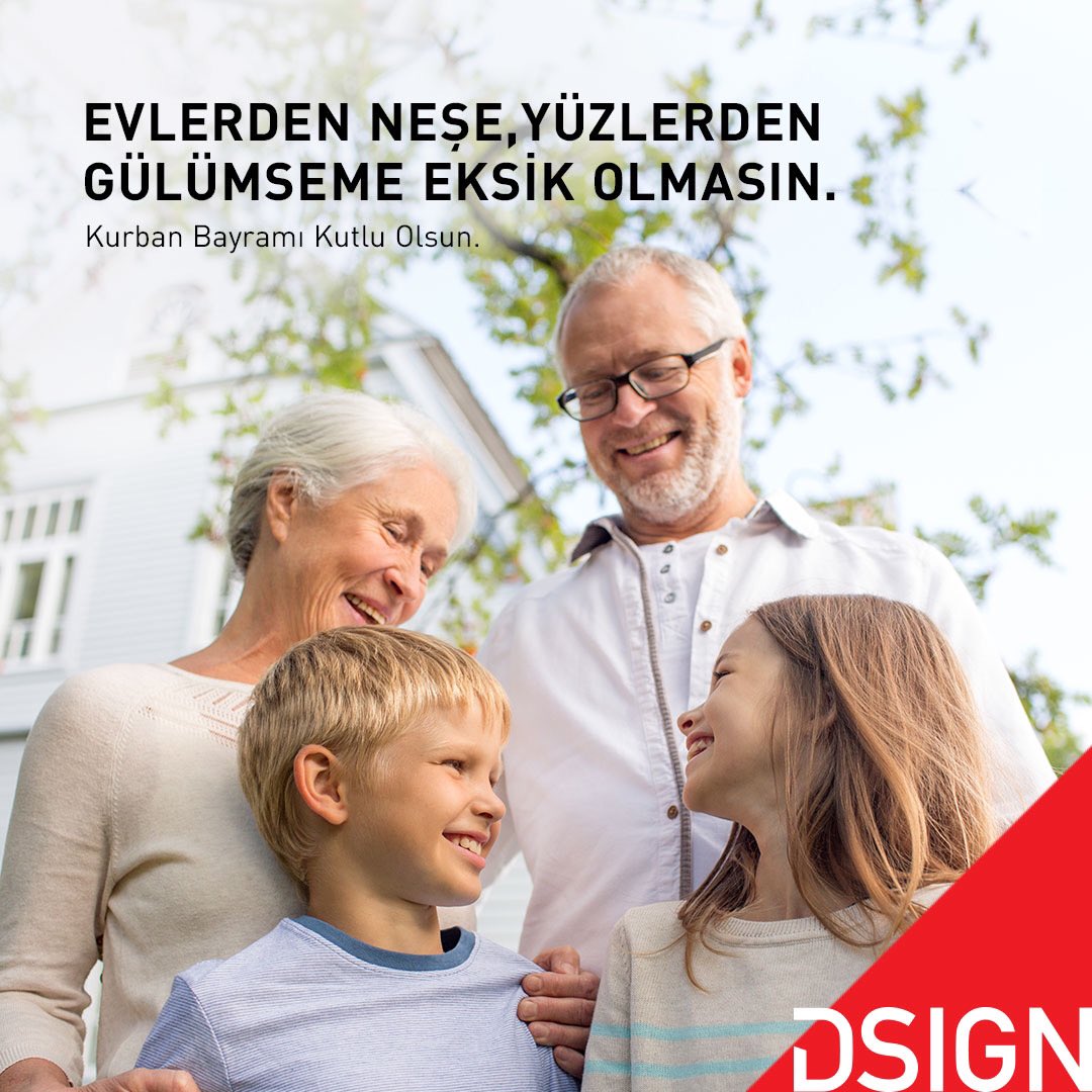 Evlerden neşe, yüzlerden gülümseme eksik olmasın. Kurban Bayramı kutlu olsun.

#Dsign #İyiBayramlar #KurbanBayramıKutluOlsun