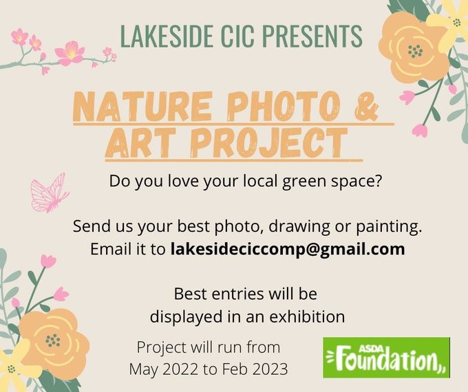 Do you love your green spaces? 🌳 Take part in @LakesideCic’s Nature Photo and Art Project! 📸 Email your best photo, drawing, or painting to lakesideciccomp@gmail.com! Best entries will be displayed in an exhibition.