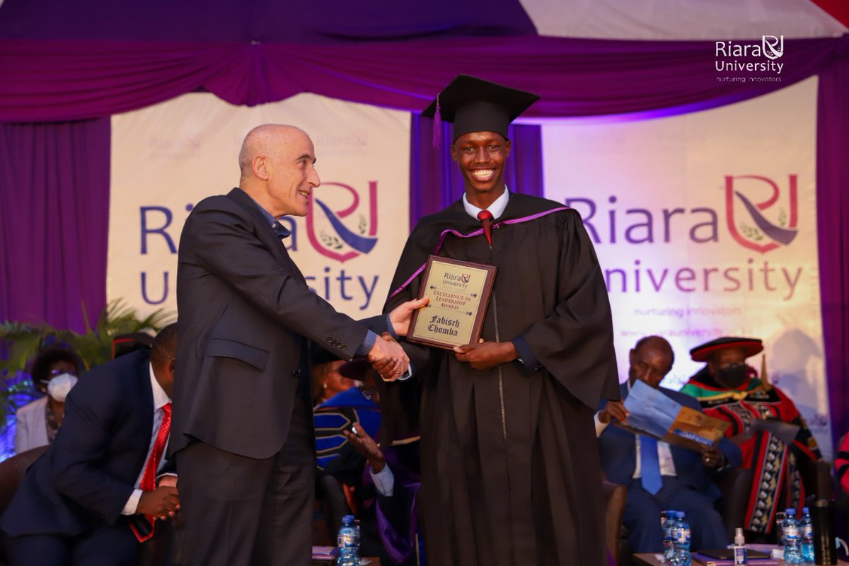 RiaraUniversity's tweet photo. The recipients of the 2022 Excellence in Leadership Award are Laura Mado Nyando and Fabisch Chomba from School of International Relations and Diplomacy and Joseph Waweru from School of Computing Sciences. #RUClassof2022 #BeyondTenacity https://t.co/Y8Lpc23Dm4