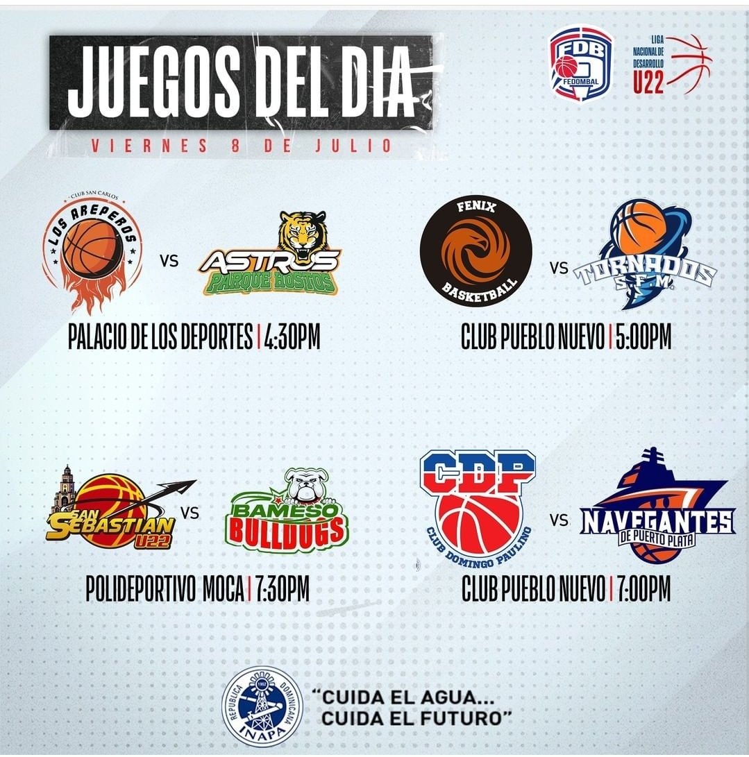 clubsancarlosrd's tweet photo. 🔰Juegos de hoy en la Liga Nacional de Desarrollo U22 🇩🇴

@areperossc

#LaLigaDeLasOportunidades  #CopaInapa #BaloncestoDominicano #U22 #LNDRD #LNDRDOficial https://t.co/iwYSaUXMua