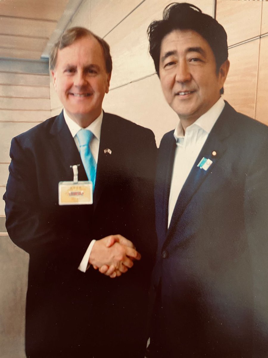 With deep sadness, we offer our condolences for the tragic loss of Prime Minister Shinzo Abe to his family and the citizens of Japan whom he ably served. I first met him in 2013.  He had a great vision for Japan and reminded me much of Ronald Reagan with his warmth and courage.