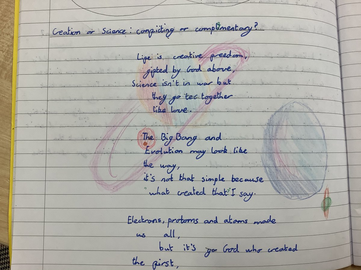 StPhilipsY6C22's tweet photo. We’ve been thinking about the relationship between science and faith and we have written explanations and poems alongside some artwork to show what it means to us #StPhilipsREY6 #TeamStPhilips @StPhilipCEAP https://t.co/m8iebMWfgQ