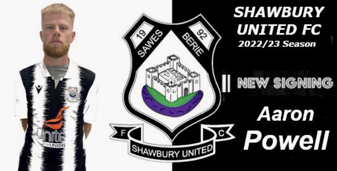 NEW SIGNNG
Shawbury United are delighted to announce the signing of Aaron Powell. Aaron has impressed everyone with his technical ability and calmness on the ball. We look forward to seeing him in the white and black this season! 

Welcome to Shawbury United Aaron ⚫️⚪️⚽️