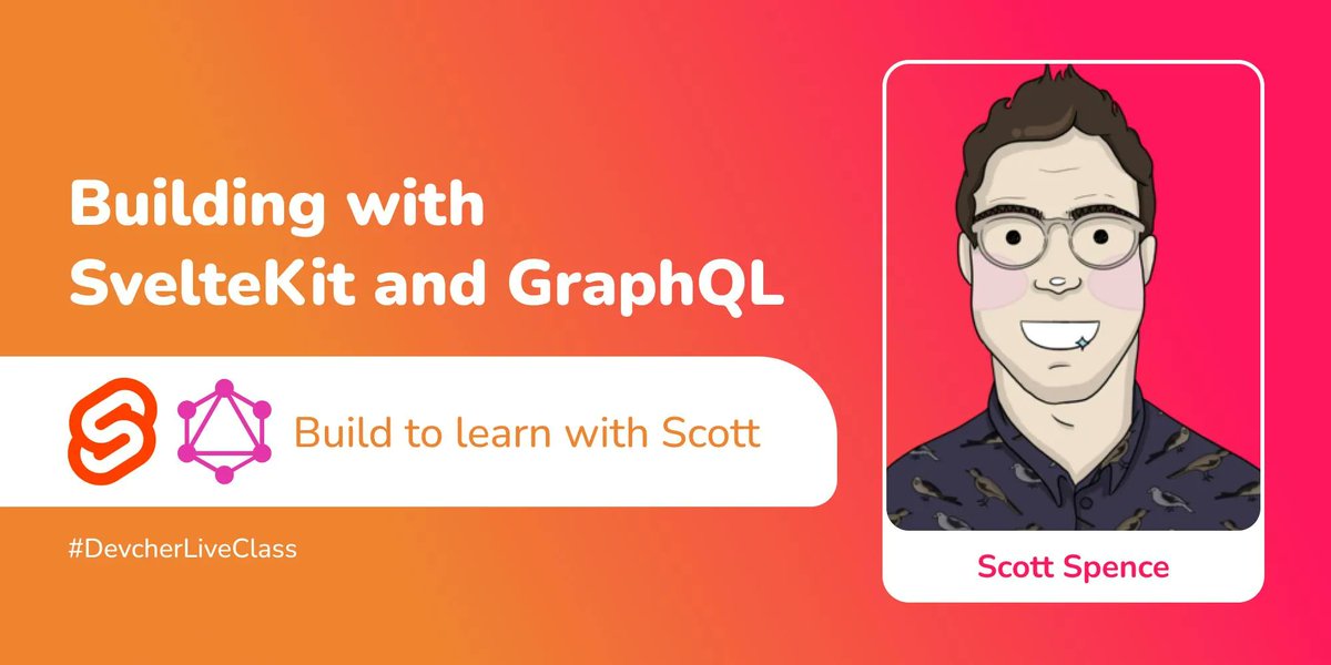 DevcherHQ's tweet photo. A @github account and @nodejs installed are all you need for this workshop. 

Join @spences10 to learn to build with @sveltejs 

Register here: https://t.co/7pxcfH0DDH https://t.co/5vSnfI0oHX
