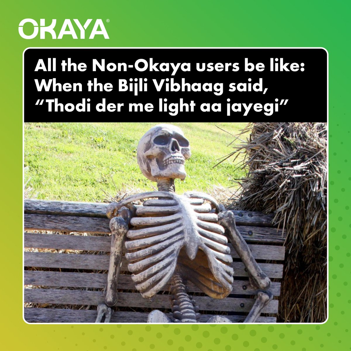 OkayaPowerGroup's tweet photo. Not for Okaya users!๐
#OkayaPower #OkayaBatteries #YourPowerfulBackup #Trending #Electricity https://t.co/tHG3c07Qp2
