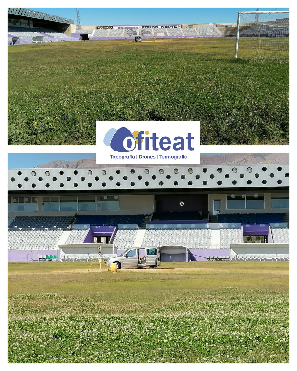 OFITEAT's tweet photo. En el año del centenario del Real Jaén C. F., hemos realizado un levantamiento topográfico para determinar las pendientes del terreno de juego para realizar la renovación del césped del campo de La Victoria de Jaén (España).

#Ofiteat #Topografía #Drones #Termografía https://t.co/vDxmAbOLlS