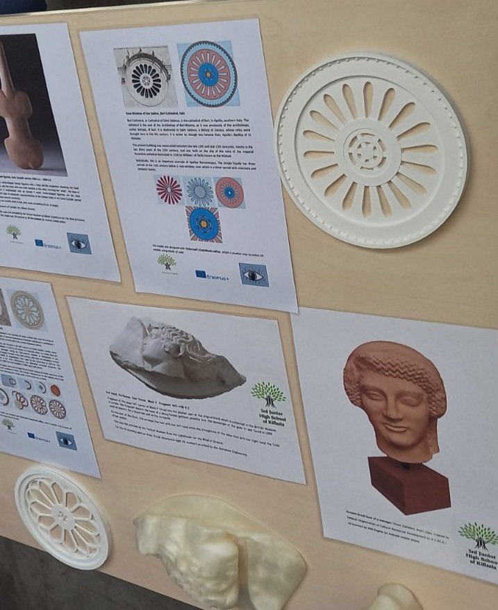 3d designed Rose windows, 3d scanned and 3d printed exhibits of museums in the final transactional meeting in <a href="/FablabCuenca/">Fablab Cuenca</a> of the <a href="/AmusingErasmus/">ErasmusAMUSING</a> program
3rd Junior High School of Kifissia, Greece