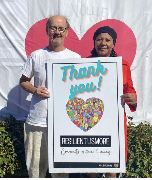 🤩 THANK YOU BOTH AND GOODBYE STEVE &amp; DOT 🤩

For Steven &amp; Dot Mitchell from the Central Coast, volunteering with Resilient Lismore for the past two weeks has been "one of the most gratifying things we have ever done." ❤️❤️ Volunteer! You can register at floodhelpnr.com.au