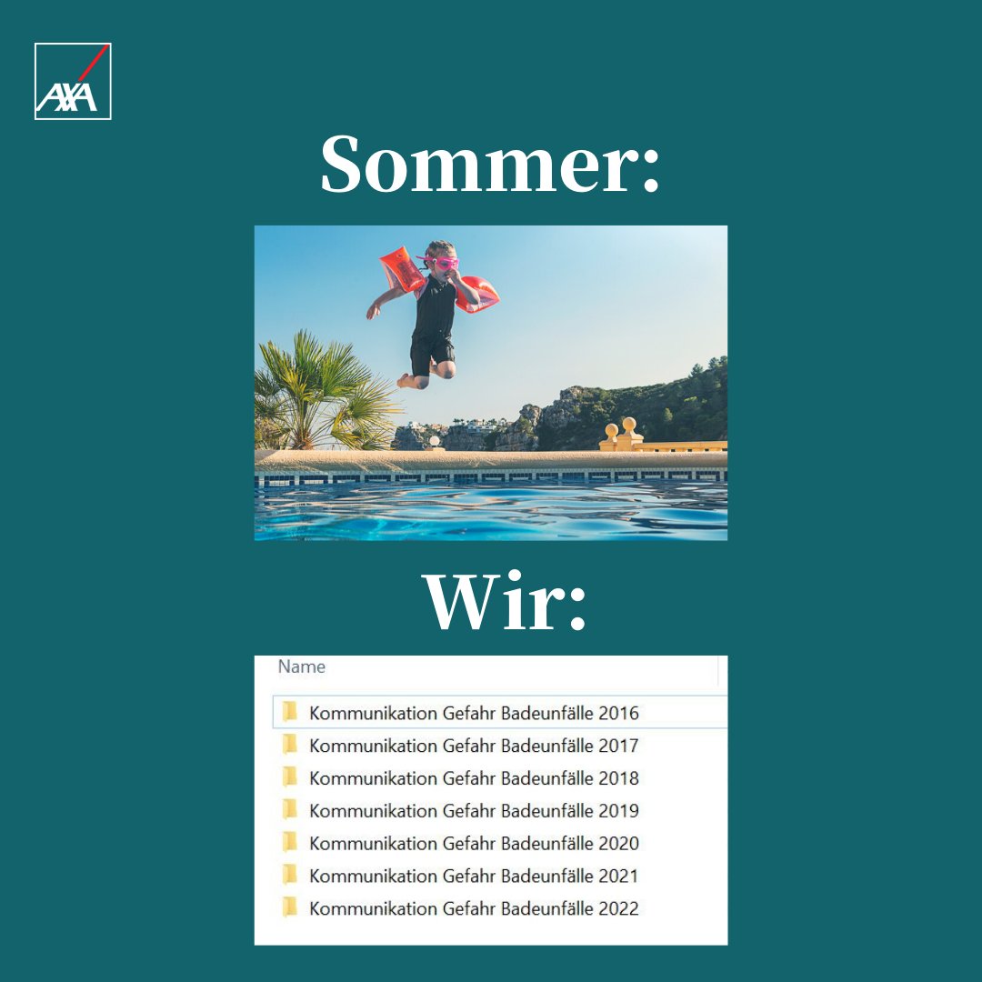 Wir werden nicht müde zu diesem Thema zu kommunizieren, denn gerade im Sommer passieren viele dramatische #Badeunfälle. Wie der Spaß im und am Wasser sicher funktioniert, erfahrt ihr hier:  axa.de/presse/folge-v… #splishsplash #sommer #hitze #kindersicherheit