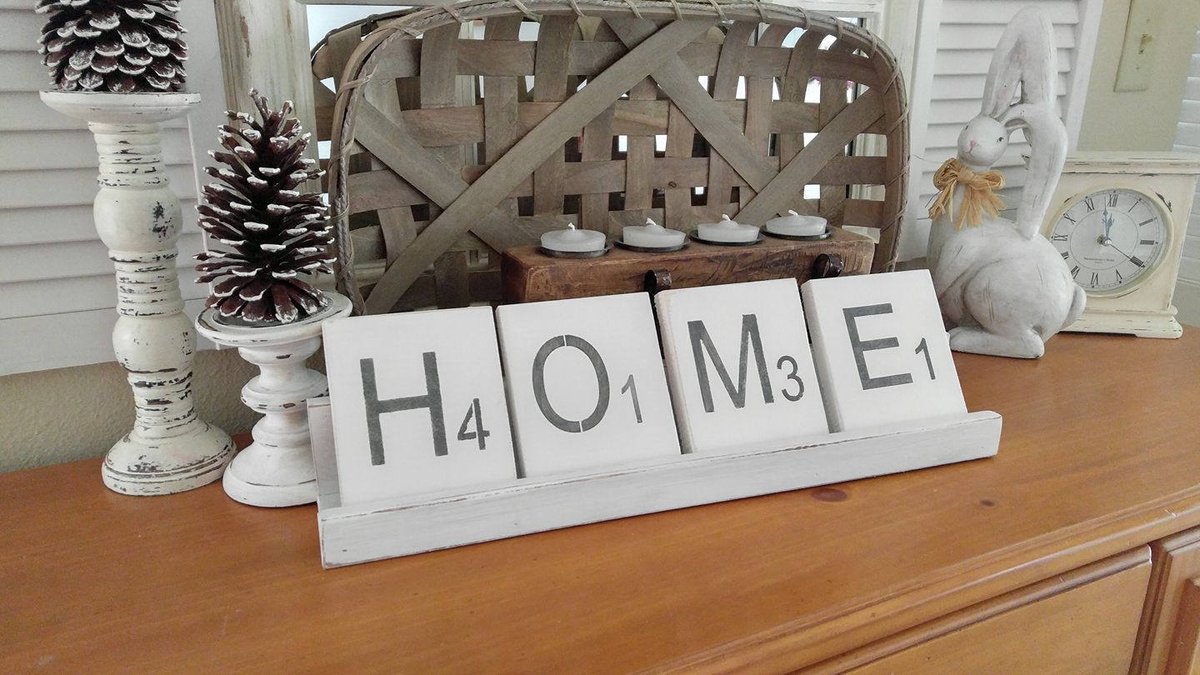 Scrabble Tile Sayings/Holder ~ Farmhouse Style ~ Farmhouse Sign ~ Coastal Farmhouse ~ Rustic ~ Shiplap ~ Cottage Sign tuppu.net/2994b24e #Etsy #CoastalStrokes #CoastalFarmhouse