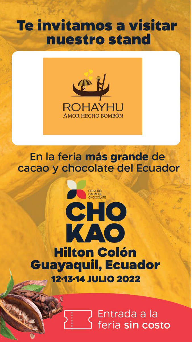 Felices de ser parte de tal importante evento! Te esperamos 😊🍫🇪🇨