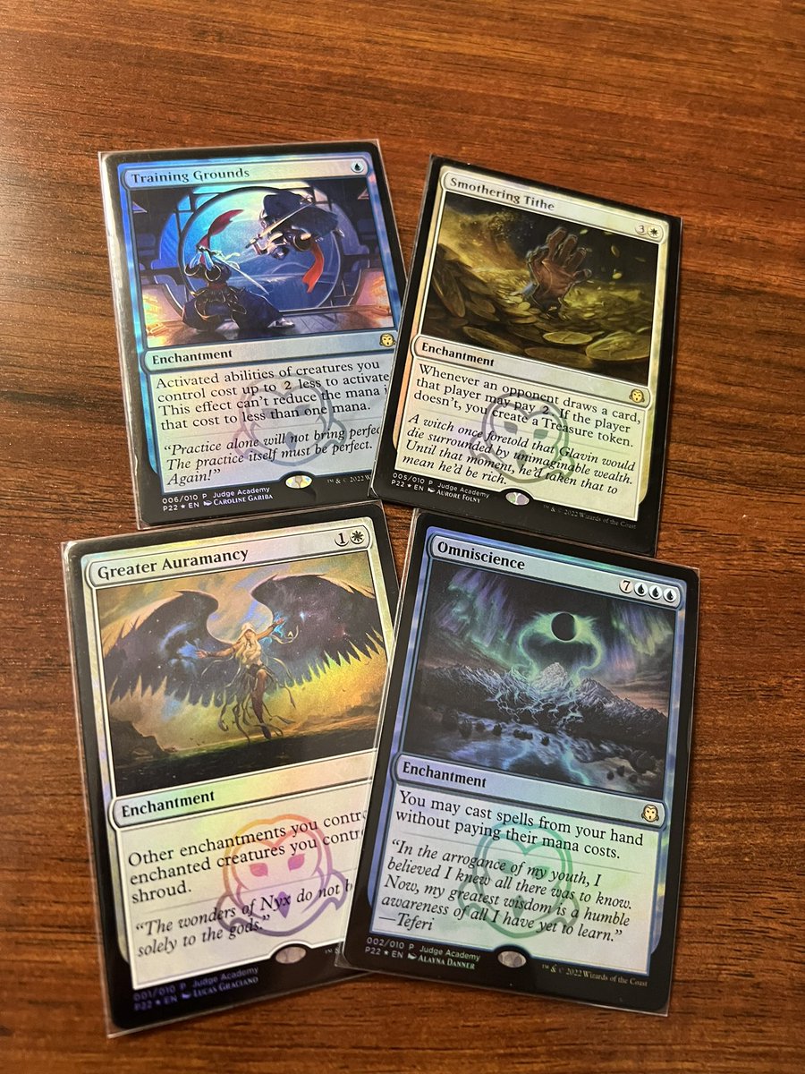 joe_mtg's tweet photo. Got my @JudgeAcademy Foils from the @SCGCON #comandfest event. They’re beautiful! https://t.co/zhXdxtEnON