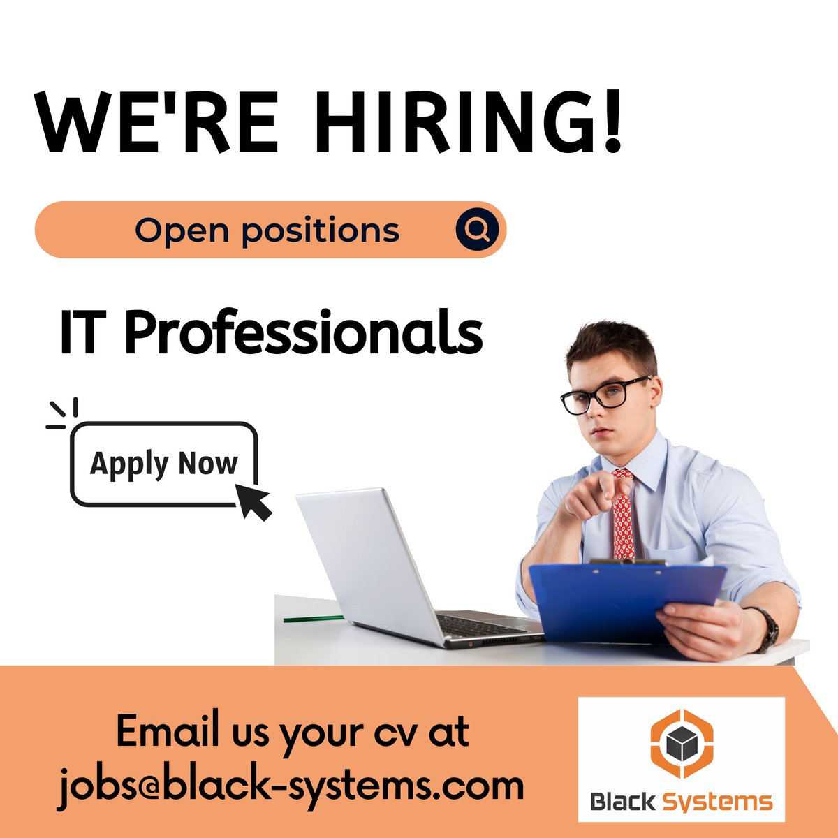 BlackSystemsLL1's tweet photo. All experienced IT professionals are invited to join our team & accomplish their life ambitions.
.
.
.
.
π©: jobs@black-systems.com
π: https://t.co/ECFoROH7GS
#hiring #hiringnow #applynow #itprofessionals #vacancy #job #hiringalert #blacksystems #bhfyp #cybersecurity #NYC #USA https://t.co/BXdW0y6pMo