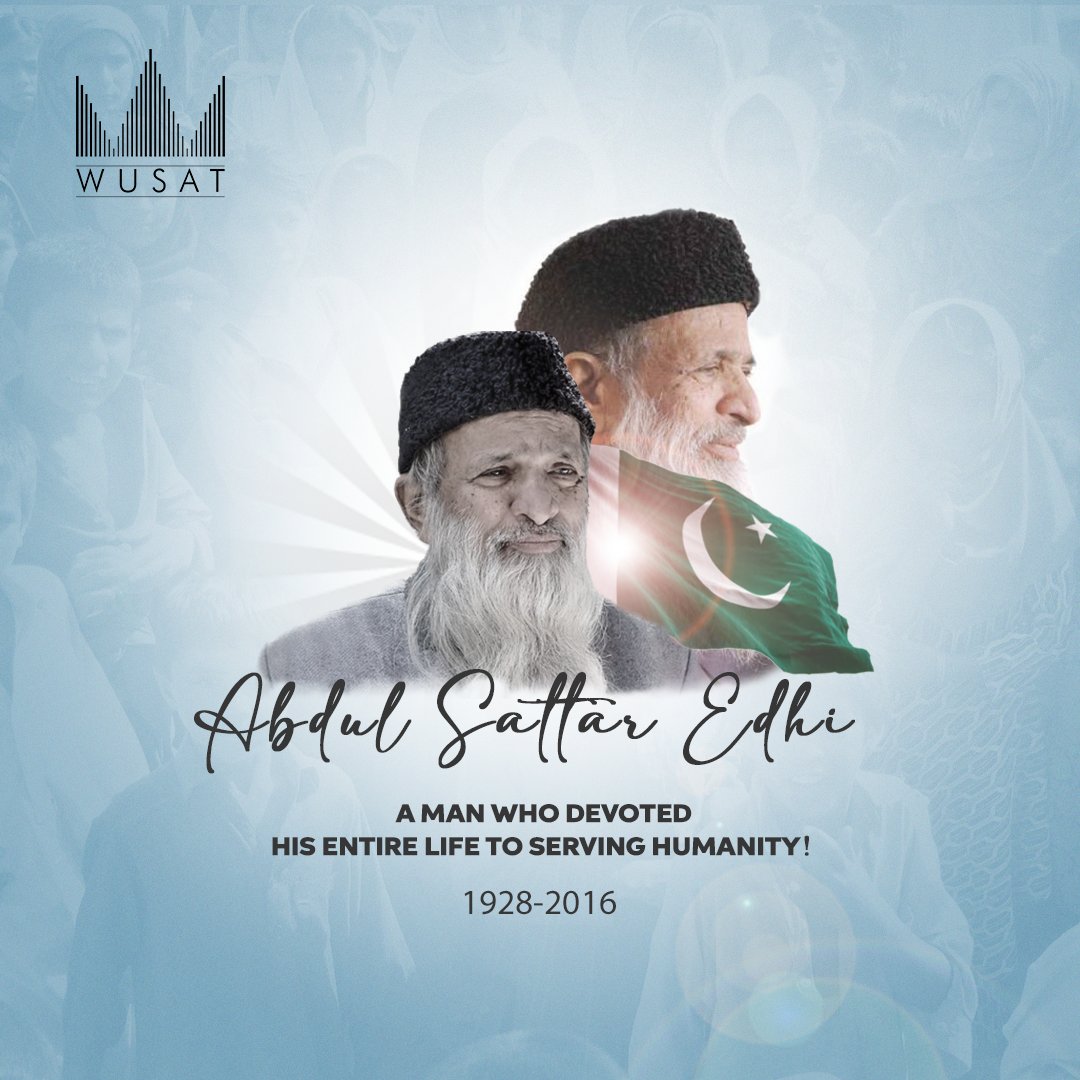 WusatDevelopers's tweet photo. Remembering Abdul Sattar Edhi on his death anniversary!
We pay tribute to Pakistan's most venerable legends. He is known as the "Angel of Mercy" for his selfless services to the abandoned, sick, destitute, and excluded.

#AbdulSattarEidhi #WorldsRichestPoorMan #RIPEdhi #Edhi https://t.co/fZHj2xxIUV
