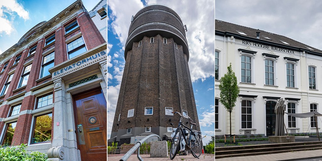 Uit 36 aanmeldingen voor de #OpenMonumentdag Duurzaamheidsprijs zijn drie finalisten gekozen: Elevatorhuis Rotterdam, watertoren De Reusch in Schimmert, en het Oldschool Hotel in Winterswijk. Het publiek bepaalt wie de Groene Sleutel krijgt op 8 sept 👉bit.ly/3AFhlYd