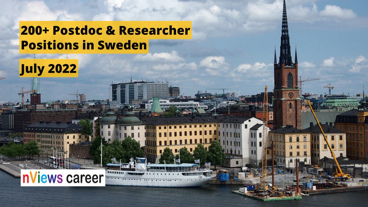 nviewscareer's tweet photo. 200+ Postdoc & Researcher Positions in Sweden - July 2022
https://t.co/bZR0IW0PUh
#Postdoc #PostdocPositions #PostdocPosition #PostdoctoralFellow #Researcher #ResearcherJobs #PostdoctoralPositions
#Sweden #PostdocSweden #PostdocFellowships #PostdocPositionsSweden #July2022 https://t.co/AikoCntlEf