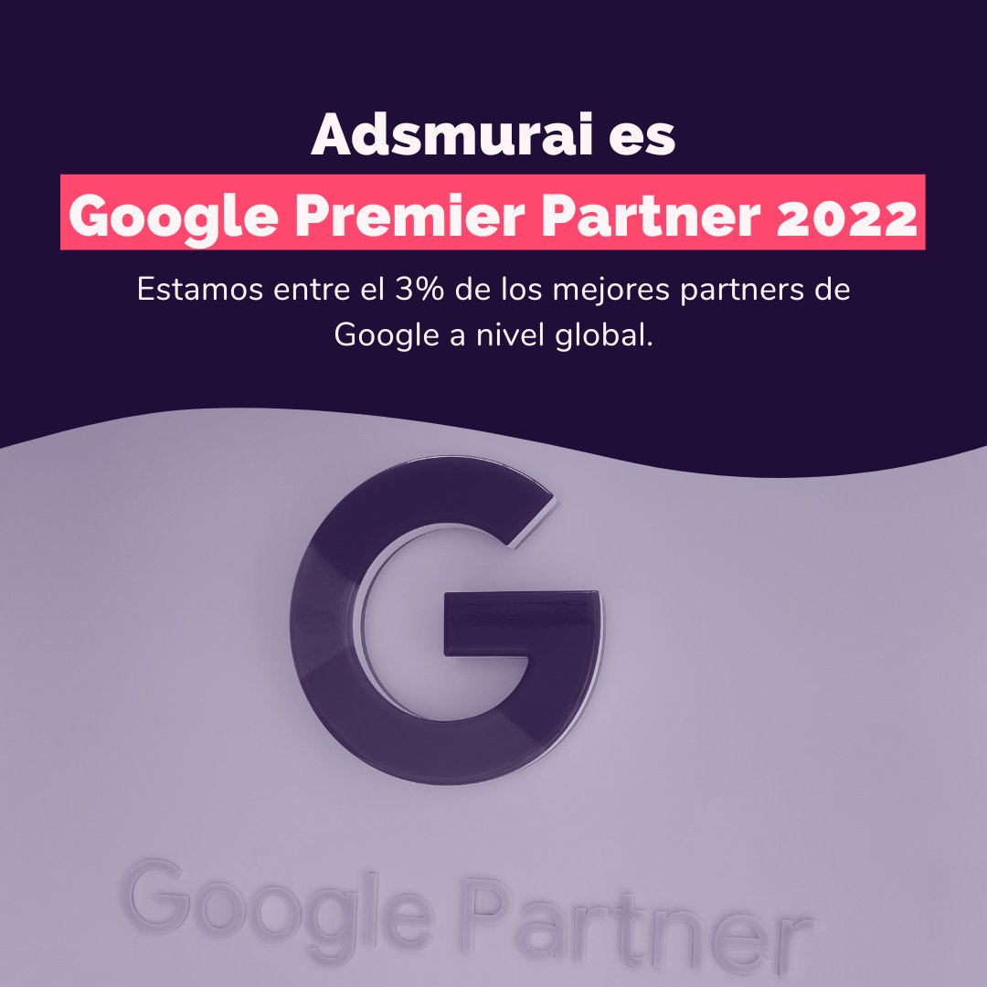 Adsmurai's tweet photo. Adsmurai es Google Premier Partner 2022 🚀

Estamos orgullosos de anunciar que estamos entre el 3% de los mejores partners de Google y que hemos alcanzado el estatus de Premier Partner en 2022.

¡Gracias equipo!

#googlepartner #googlepremier #googlepartnerpremier https://t.co/ZW92PdALoK