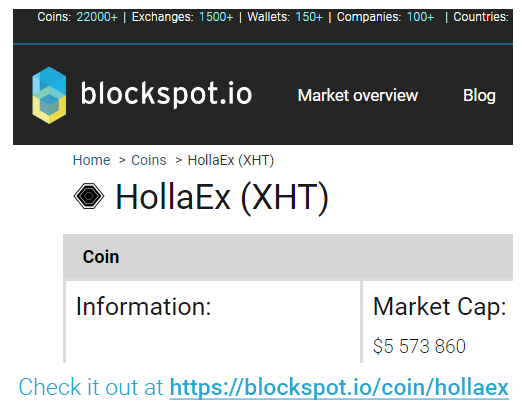 HollaEx's tweet photo. #XHT keeps expanding through the web 🌐😎
👉This time, through @Blockspot_io! There, you will nice charts and XHT information for trading the #HollaEx token like a pro 📈
https://t.co/CygdJ2maTn https://t.co/d8zZSwHhEj