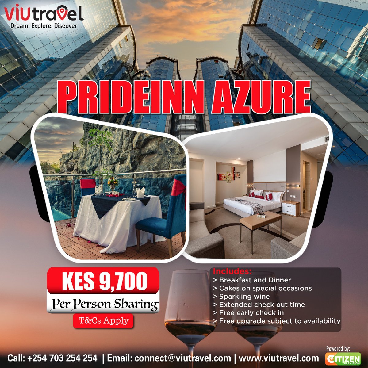 viutravel's tweet photo. #staycationmanenos
For birthday, anniversaries or bridal showers
Hotel: PRIDEINN AZURE -WESTLAND.
Rates:
2 Days
Ksh 9,700/- on per person sharing
📱Call us: 0703254254
📩E-mail: connect@viutravel.com
#Viutravel #kenya #magicalkenya #kenyans #prideinnazure #tembeakenya https://t.co/wFV8UGmIUk