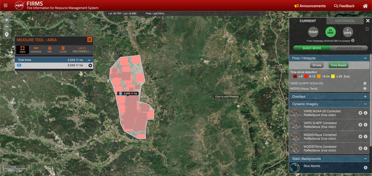 VOST Portugal (@vostpt) on Twitter photo ℹ️🔥 Pontos quentes detectados nas últimas 24h pelo sistema FIRMS da <a href="/NASAEarth/">NASA Earth</a> (Fire Information for Resource Management System), e estimativa (ESTIMATIVA!) da área do #IROurem. Podes saber mais sobre o #FIRMS aqui:
firms.modaps.eosdis.nasa.gov/map/#m:tsd;d:2… 🔥ℹ️ ℹ️🔥 Pontos quentes detectados nas últimas 24h pelo sistema FIRMS da <a href="/NASAEarth/">NASA Earth</a> (Fire Information for Resource Management System), e estimativa (ESTIMATIVA!) da área do #IROurem. Podes saber mais sobre o #FIRMS aqui:
firms.modaps.eosdis.nasa.gov/map/#m:tsd;d:2… 🔥ℹ️