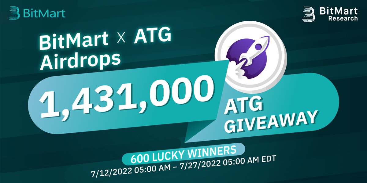 BitMart Research|$BMX HODLer (@bitmartresearch) on Twitter photo 🌟BitMart X ATG Listing Airdrop!
1⃣Follow <a href="/BitMartResearch/">BitMart Research|$BMX HODLer</a> & @AstroGrowToken
2⃣Join t.me/BitMartExchang… & t.me/astrogrowATG
3⃣RT & Tag 3 friends
4⃣Fill out:bit.ly/3uyTDbZ
🥳1,431,000 $ATG/600 winners
Register👉datasink.bitmart.site/t/j 🌟BitMart X ATG Listing Airdrop!
1⃣Follow <a href="/BitMartResearch/">BitMart Research|$BMX HODLer</a> & @AstroGrowToken
2⃣Join t.me/BitMartExchang… & t.me/astrogrowATG
3⃣RT & Tag 3 friends
4⃣Fill out:bit.ly/3uyTDbZ
🥳1,431,000 $ATG/600 winners
Register👉datasink.bitmart.site/t/j
