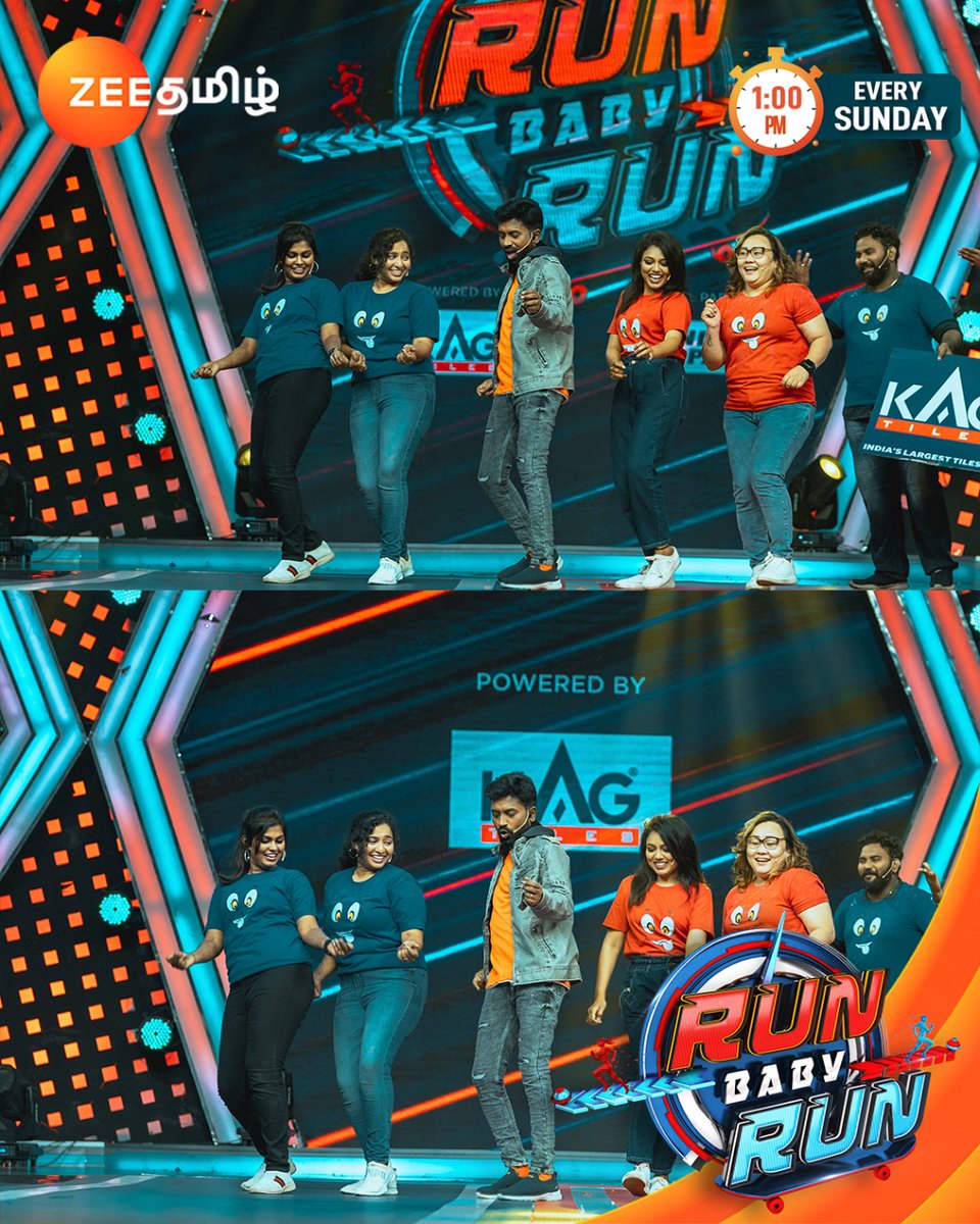 ZeeTamil's tweet photo. 🥳🥳🥳.!
Run Baby Run | Coming Sunday 1.00PM.
#RunBabyRun #Zeetamil #Ashiq #Tara #Thapa #Karthick #Rjsaru #RjAshwini https://t.co/qUGePT42W6
