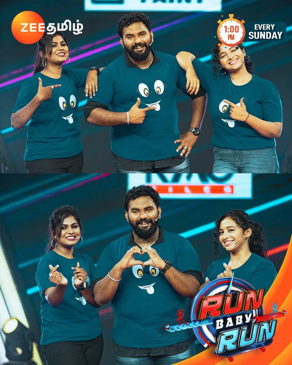 ZeeTamil's tweet photo. 🥳🥳🥳.!
Run Baby Run | Coming Sunday 1.00PM.
#RunBabyRun #Zeetamil #Ashiq #Tara #Thapa #Karthick #Rjsaru #RjAshwini https://t.co/qUGePT42W6