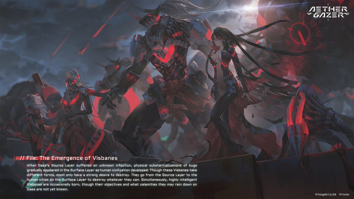 AetherGazerEN's tweet photo. [File: The Emergence of Visbanes]

After Gaea's Source Layer suffered an unknown infection, physical substantializations of bugs gradually appeared in the Surface Layer. Most Visbanes only have a strong desire to destroy. 

#AetherGazer #OldWorldFiles #Yostar https://t.co/9vMcJrKYo1