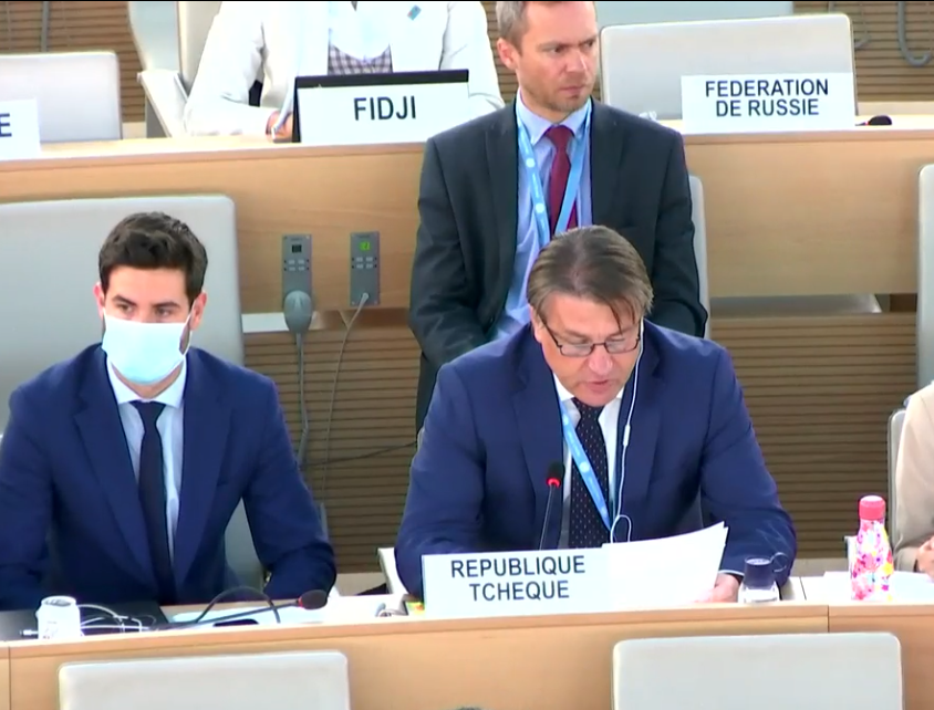 URGthinktank's tweet photo. .@CZmissionGeneva on draft res. #L62: 'The EU is deeply concerned about alarming & systematic erosion of the #HumanRights of women & girls with restrictive measures that make them invisible in Afghan society and stand in complete contradiction to Afghan int'l commitments.
#HRC50 https://t.co/RHHynokiqg