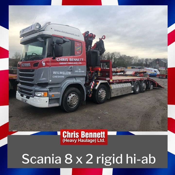The latest additions to our fleet Our versatile Scania 8 x 2 rigid hi-ab is fitted with a 48 tonne/metre crane and beavertail body and is capable of carrying a payload of 11 tonnes.

W: chrisbennett.co.uk