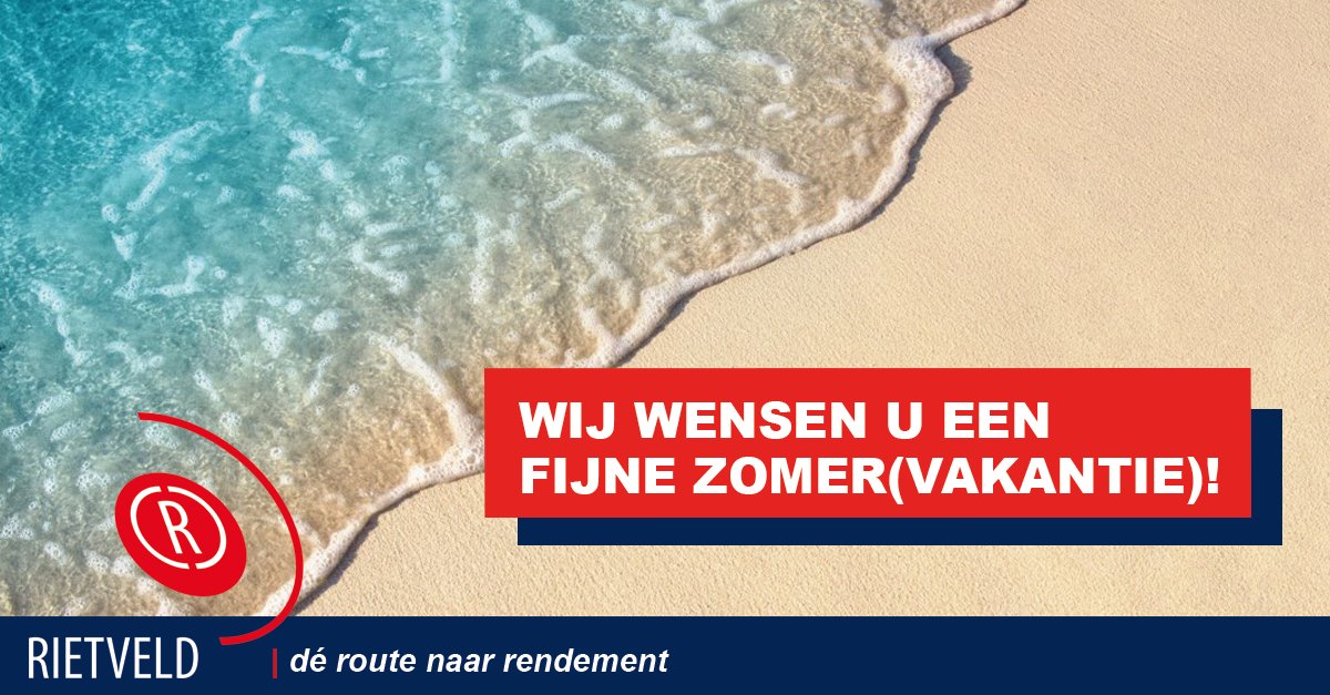 De zomervakantie staat voor de deur. Of u nu thuisblijft of weggaat, doorwerkt of vakantie viert; het team van Rietveld wenst u een hele fijne zomer toe!
#deroutenaarrendement #zomer #zon #tijdvoorzon #vakantie #zomervakantie #vergeetjenavigatieniet #reizen #filesvermijden