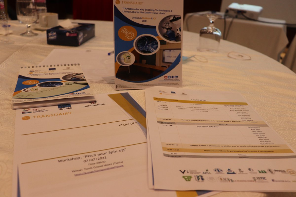 TransdairyP's tweet photo. Living Lab ESIM (Bio/Nano &ICT) of the project #TRANSDAIRY @ENICBCMed organized on July 07, 2022, a workshop "Pitch your Spin-off".
This workshop showcases the🏆 successful accomplishment of the formative sessions of entrepreneurship dedicated to the creation of Spin-off.
#GOMED https://t.co/tqhi4IeplR